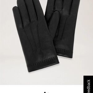 Mulberry Classic Black Leather Gloves